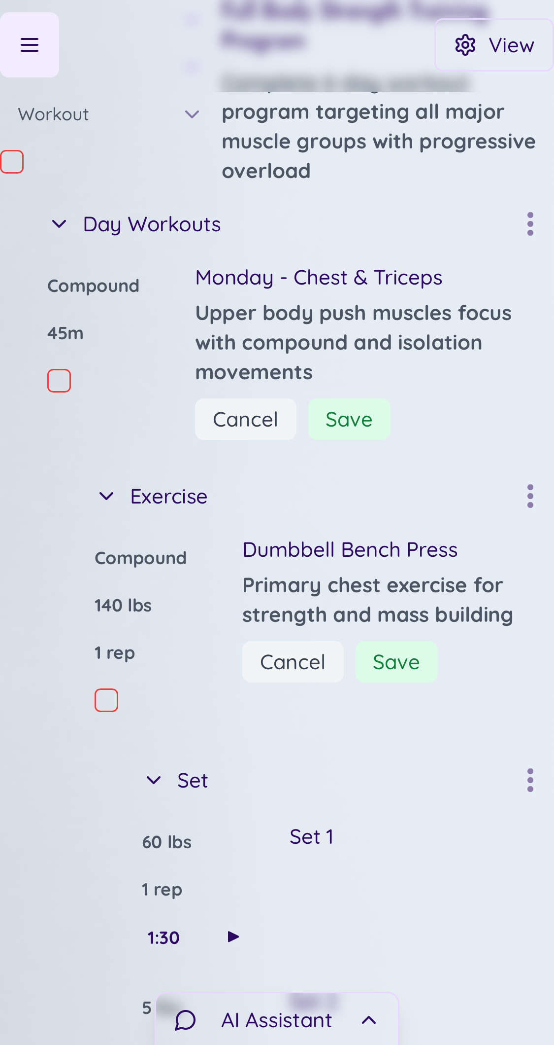 Workout routine
